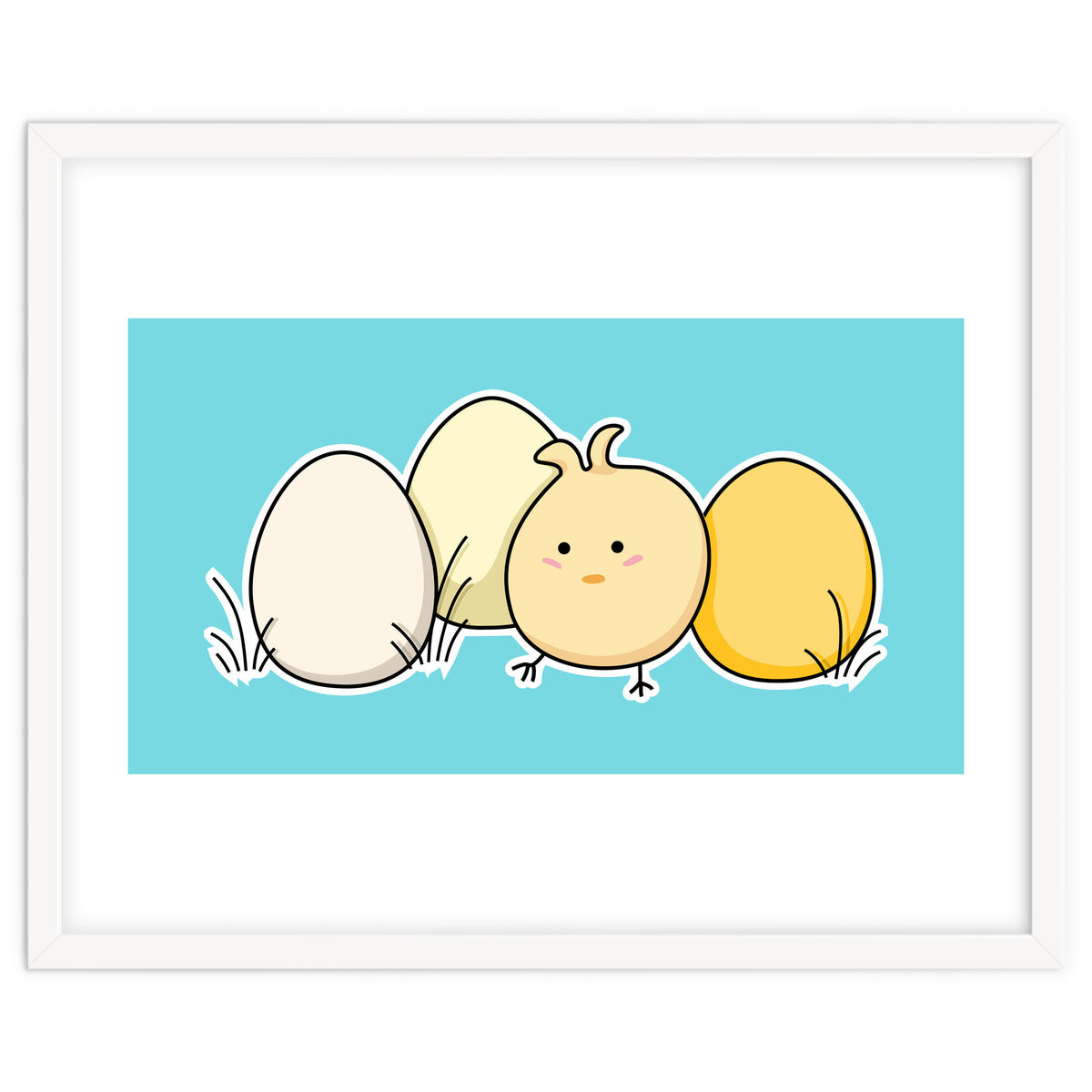 Kawaii Cute Chick And Eggs