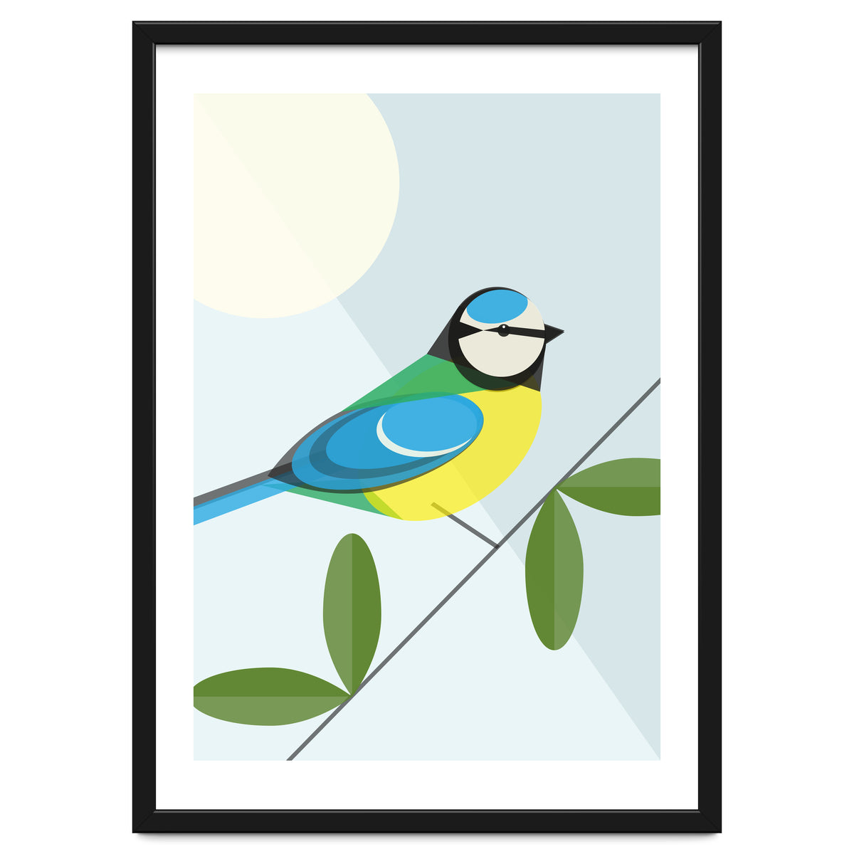 Mid Century Geometric Blue Tit