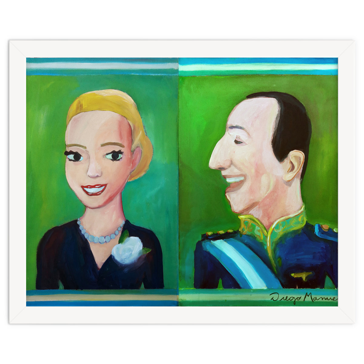 Evita y Juan Perón Díptico