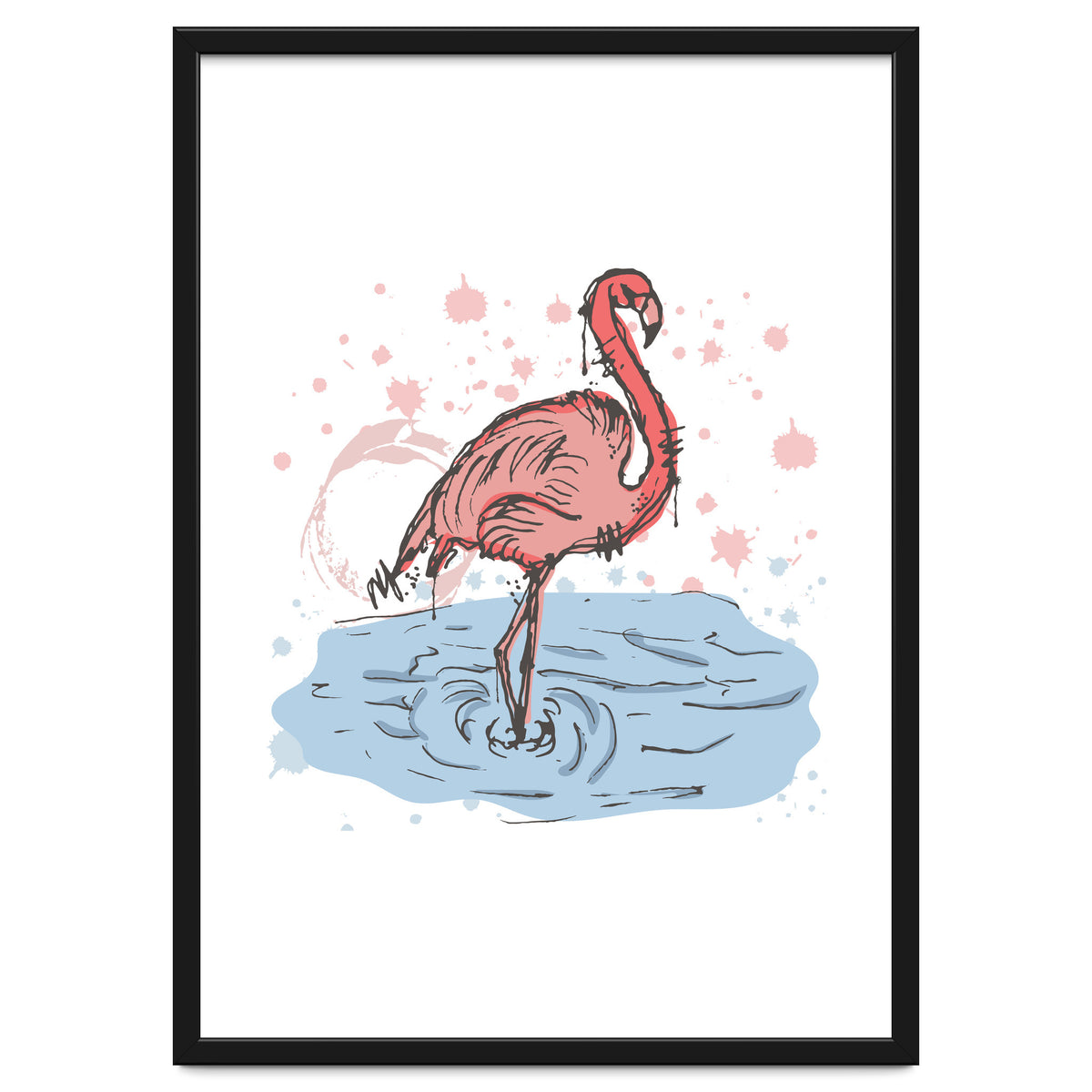 Flamingo Scribble sketch