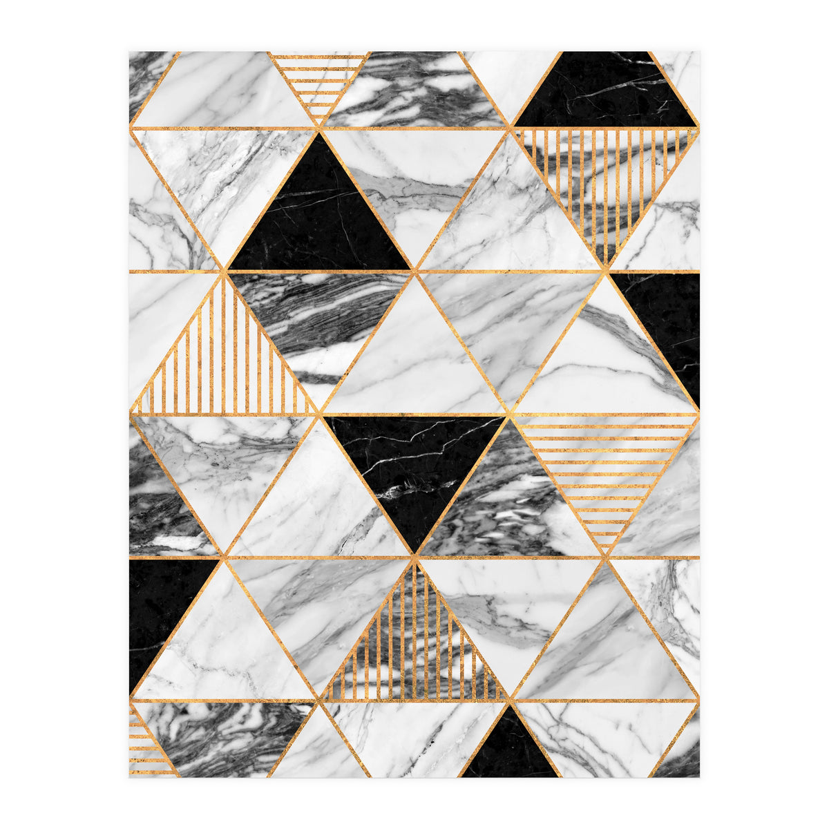 Marble Triangles 2 - Black and White (Print Only)