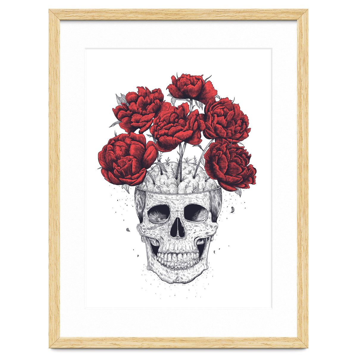 Skull With Peonies