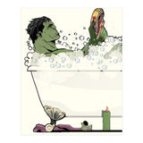 The Incredible Hulk in the Bath, funny Bathroom Humour (Print Only) thumbnail