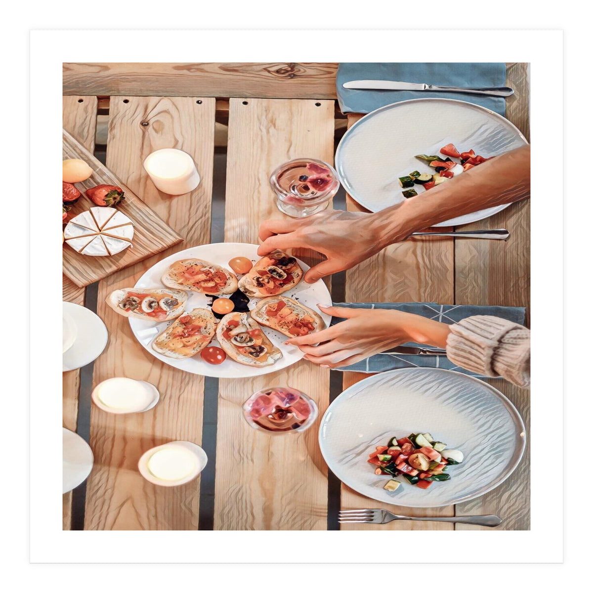 A Beautiful Table Italian Food (Print Only)