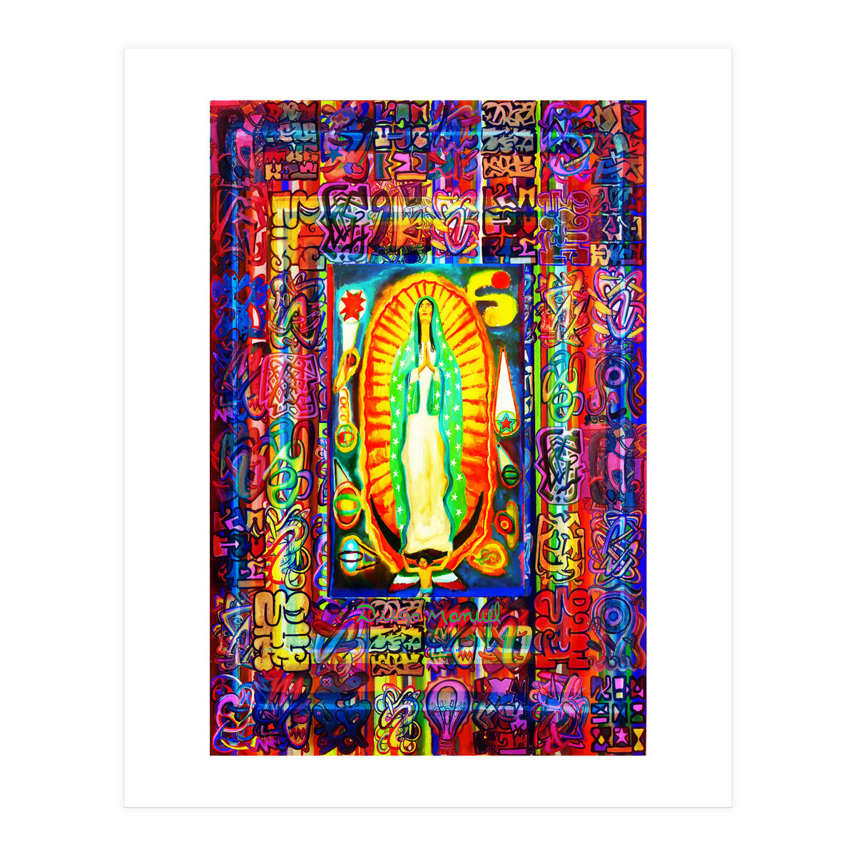 Graffiti Digital 2022 335 and Virgin of Guadalupe (Print Only)
