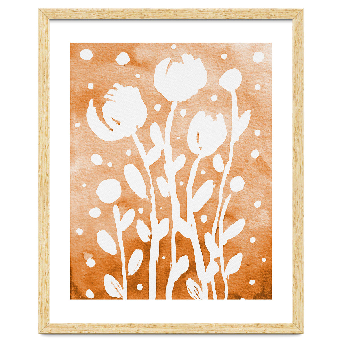 Abstract Flowers Orange