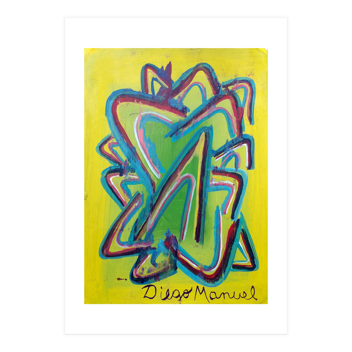 Forma Celeste Sobre Amarillo 2 (Print Only)