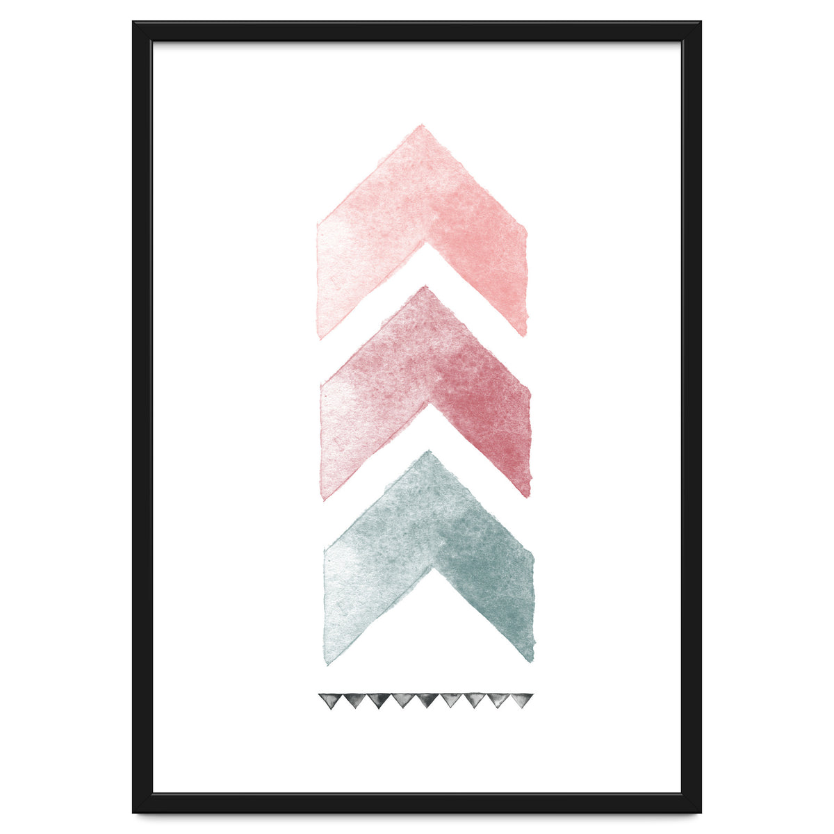 Pink And Blue Watercolor Chevron