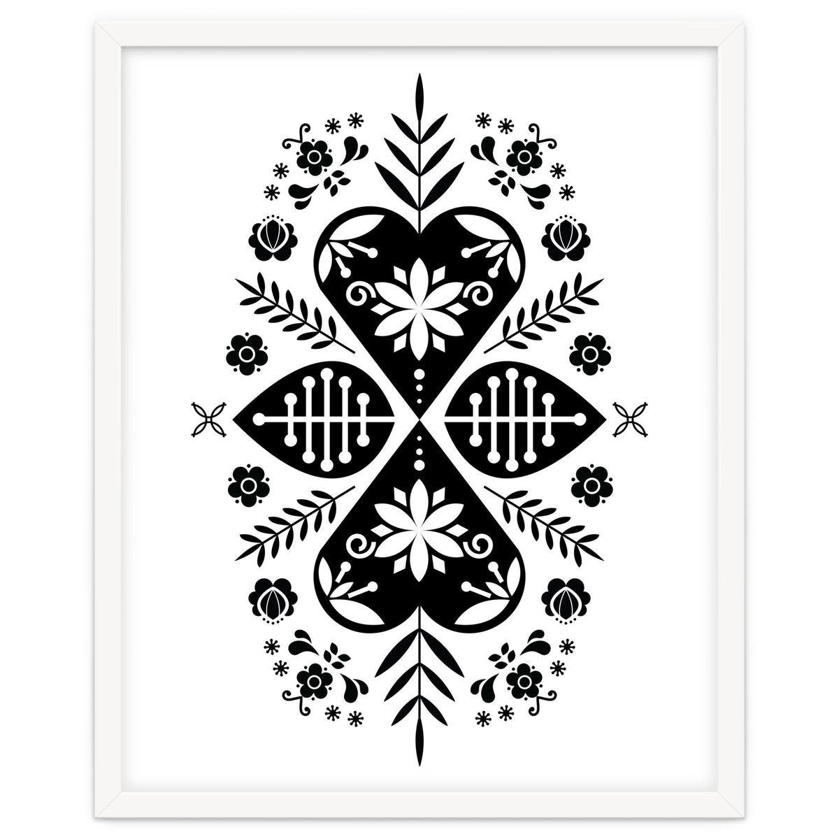Scandinavian Folk Pattern Monochrome