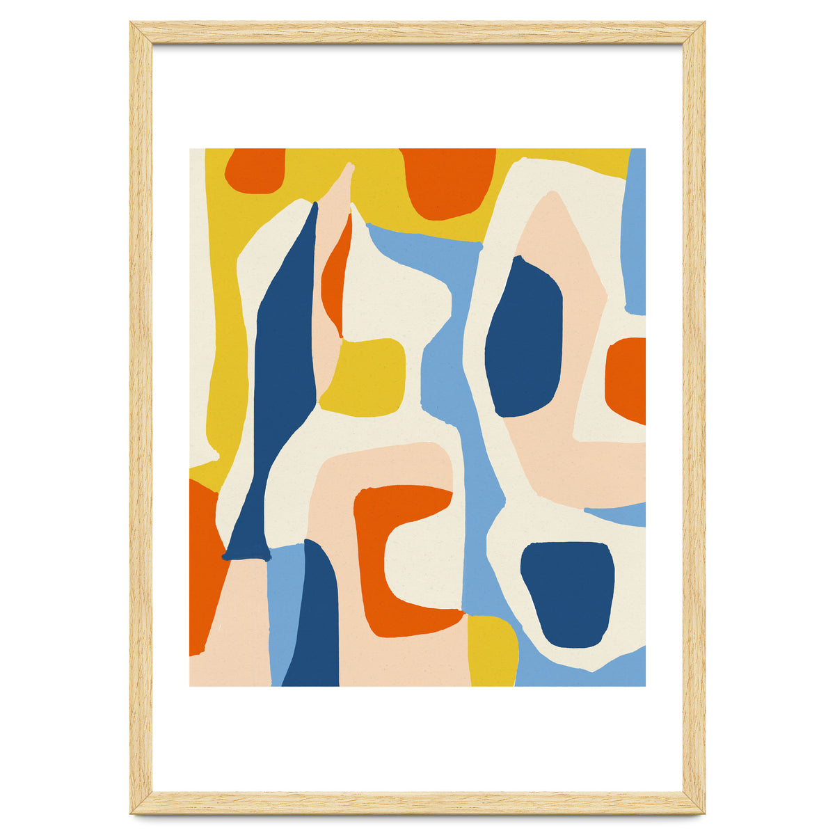 Me & Mine, Abstract Bohemian Pastel Shapes Painting, Eclectic Colorful Graphic Design