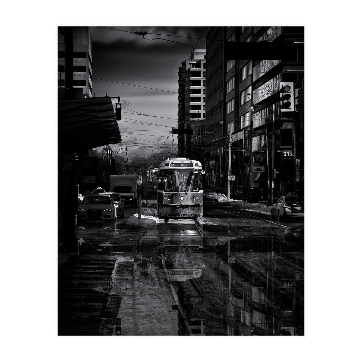 The 512 St. Clair Streetcar Toronto Canada Reflection (Print Only)