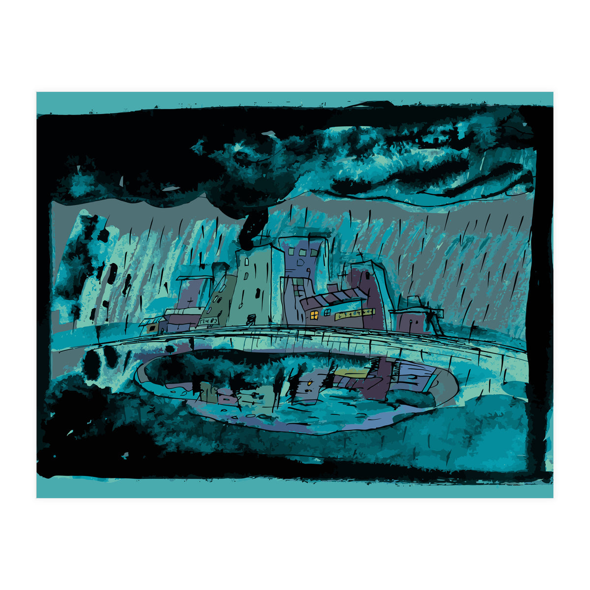 Autumn Rain in the Old City (Print Only)