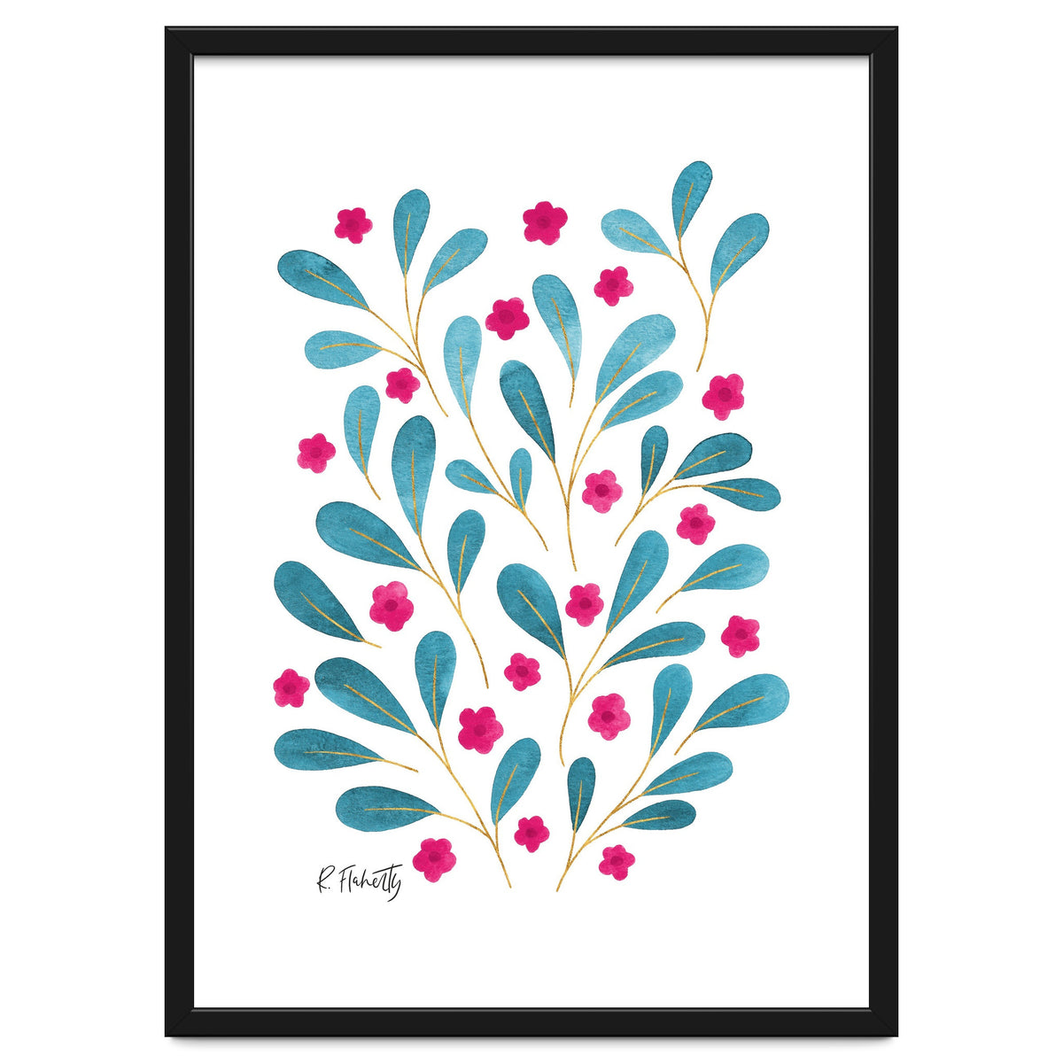 Springtime Floral | Teal and Pink