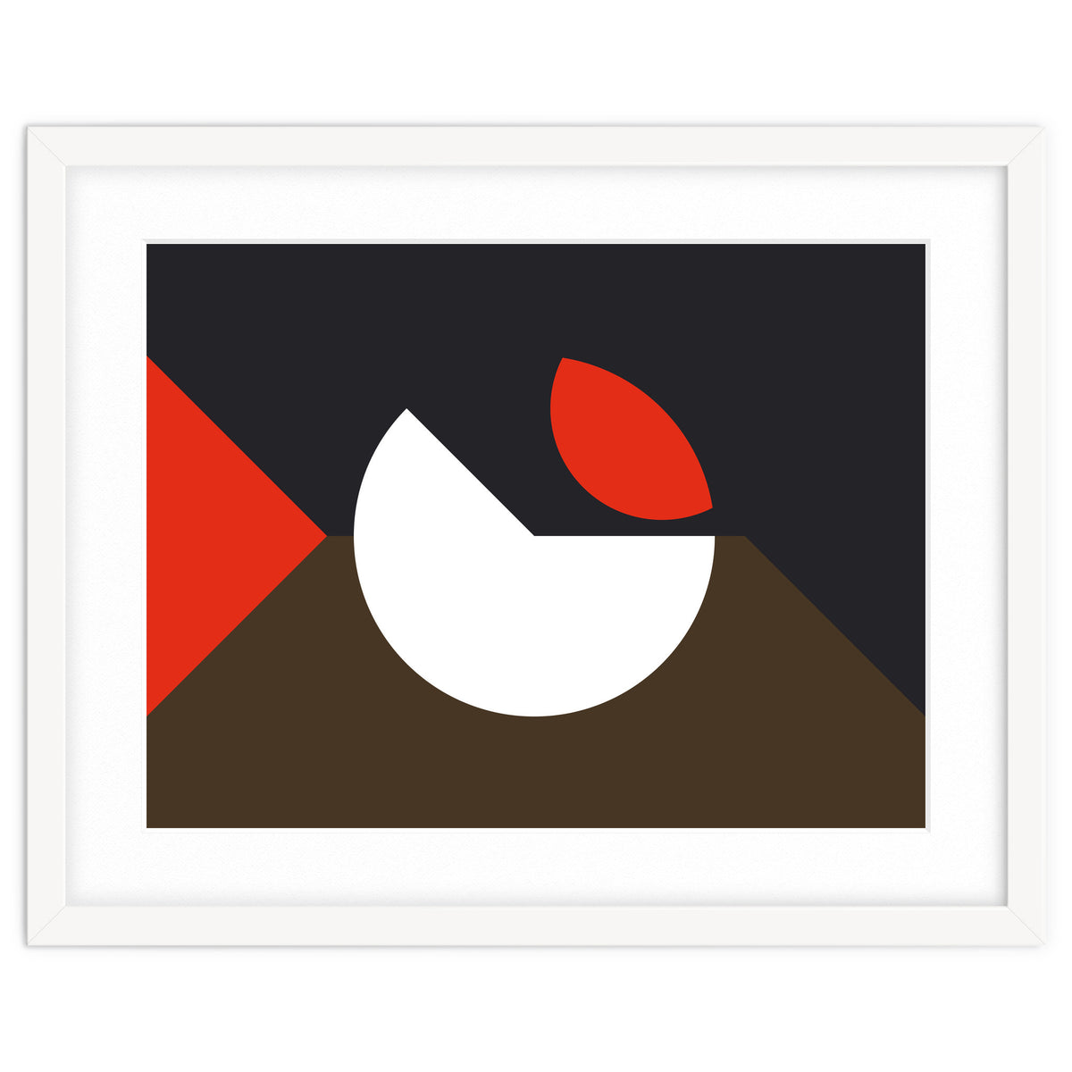 Geometric Shapes No. 10 - brown, dark blue & red