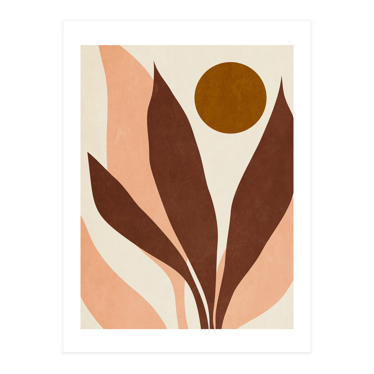 ABSTRACT LEAVES AND SUN - R01 (Print Only)