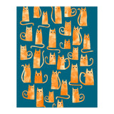Ginger Cats Teal (Print Only) thumbnail