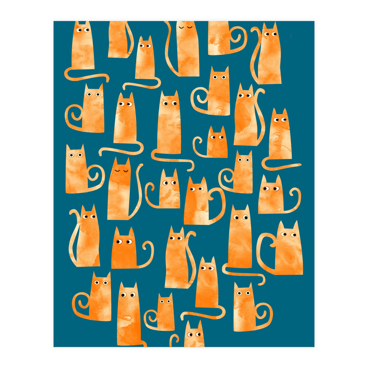Ginger Cats Teal (Print Only)