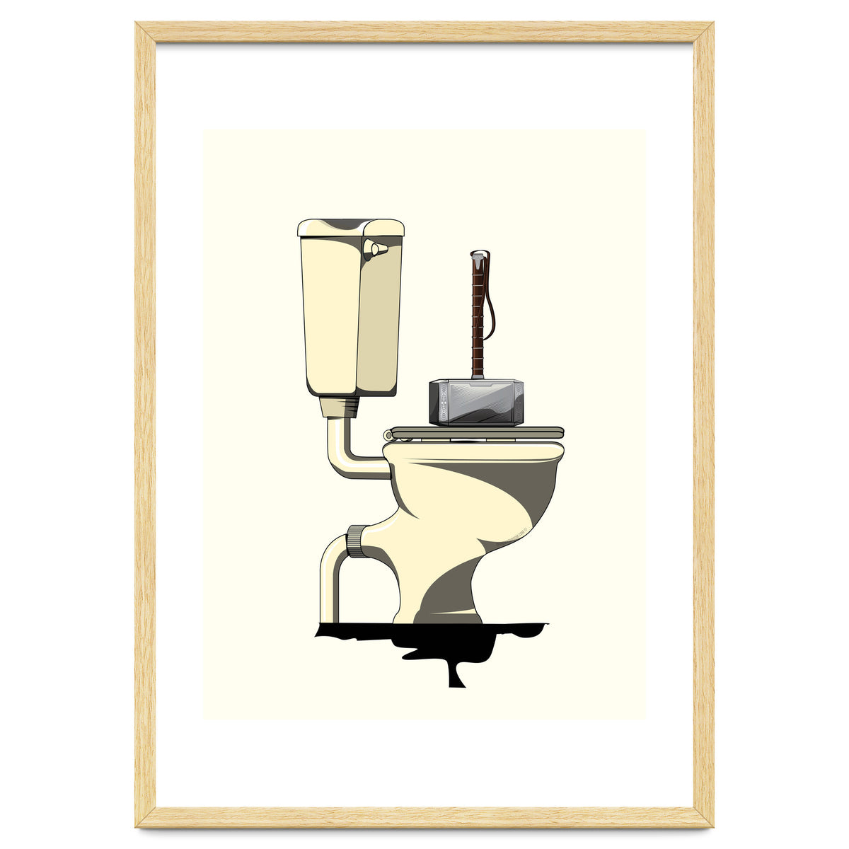 Thor's Hammer Mjolnir on the Toilet, funny bathroom humour