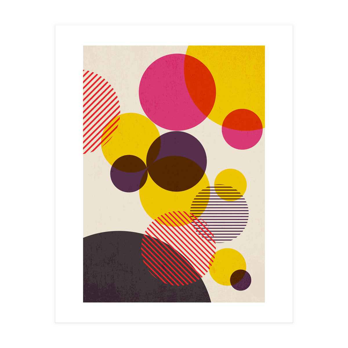Dots in Yellow, Raspberry and Dark Purple (Print Only)