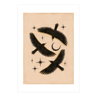 Black Birds Flying With The Moon (Print Only)