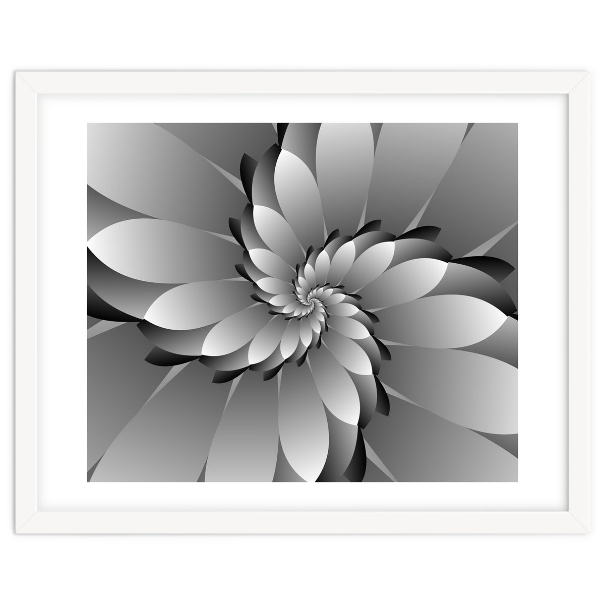 BLACK Floral 3D ART