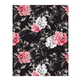 Floral pink - black & white dark (Print Only) thumbnail