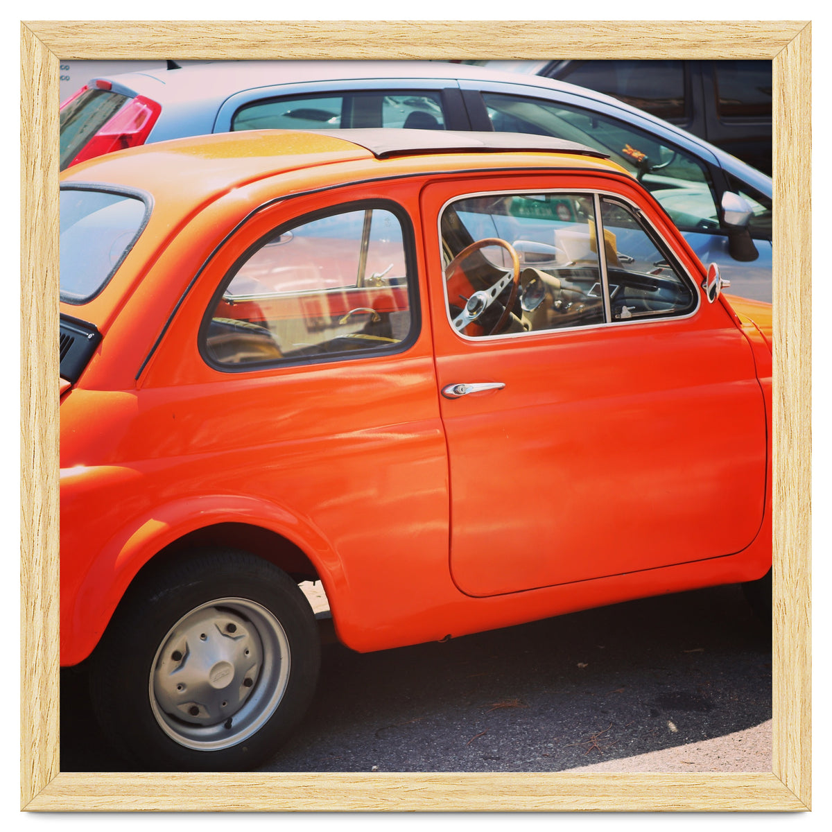 Classic orange Fiat 500