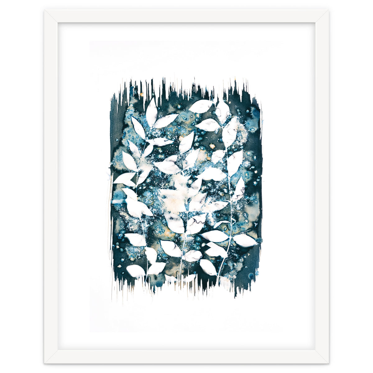 Indigo Blue Botanical Leaves No. 5