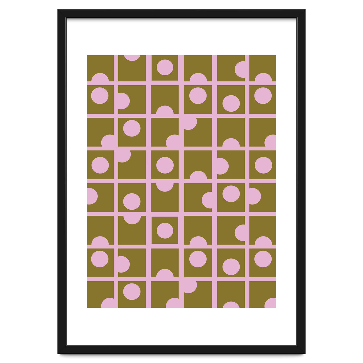 Pink Retro Circles Pattern