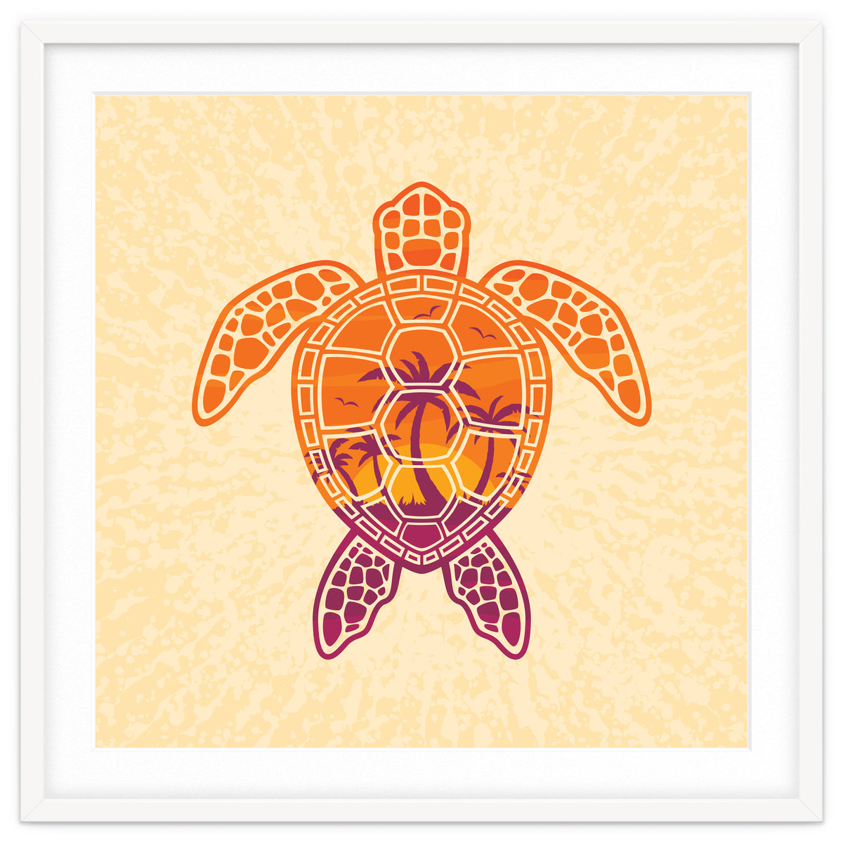 Tropical Sunset Sea Turtle Design