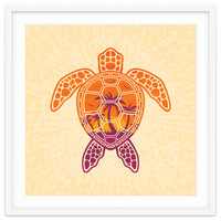 Tropical Sunset Sea Turtle Design