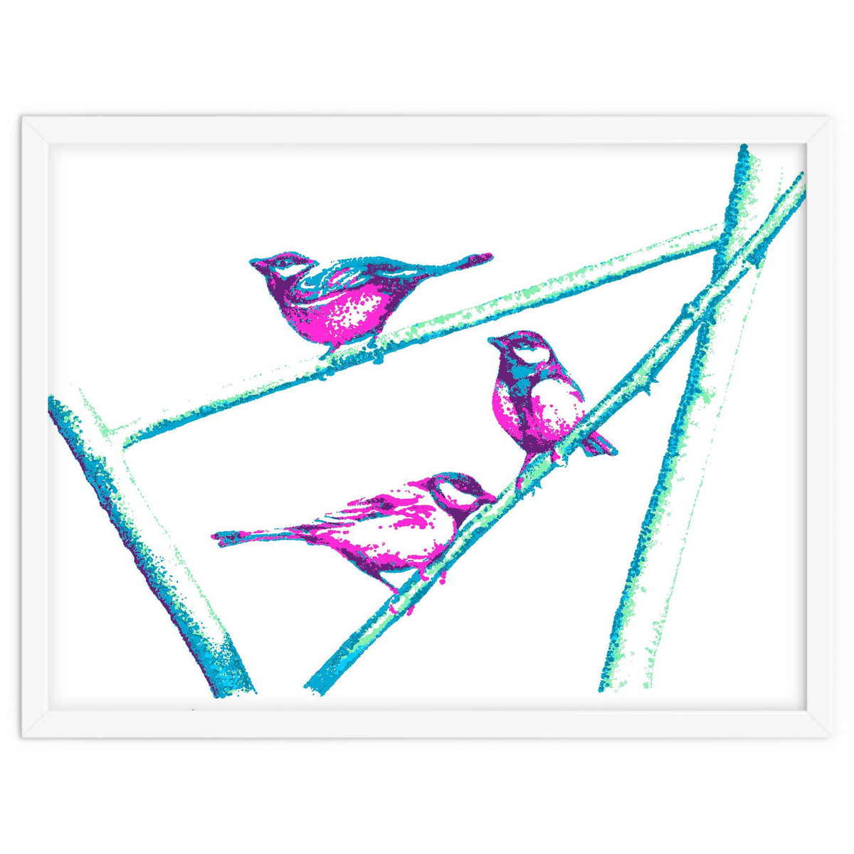 Garden Birds On A Branch