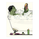 The Incredible Hulk in the Bath, funny Bathroom Humour (Print Only) thumbnail