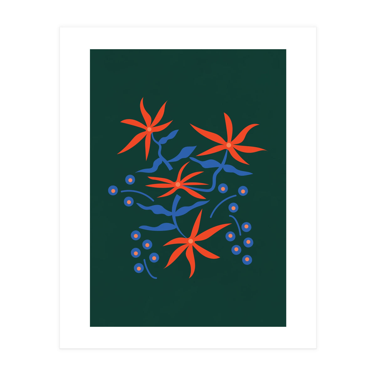 Abstract Retro Botanical Art (Print Only)