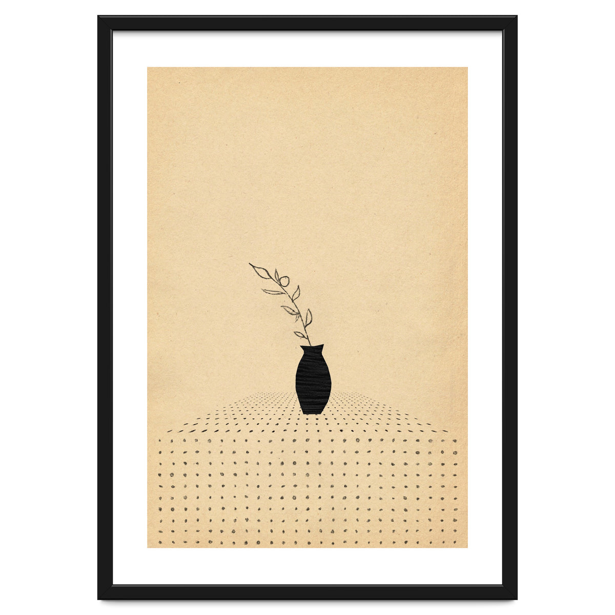 Abstract still life, vase and plant