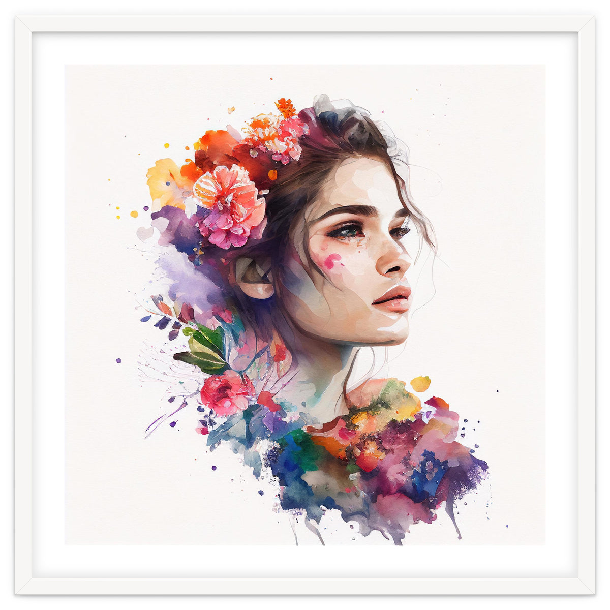 Watercolor Tropical Woman #19