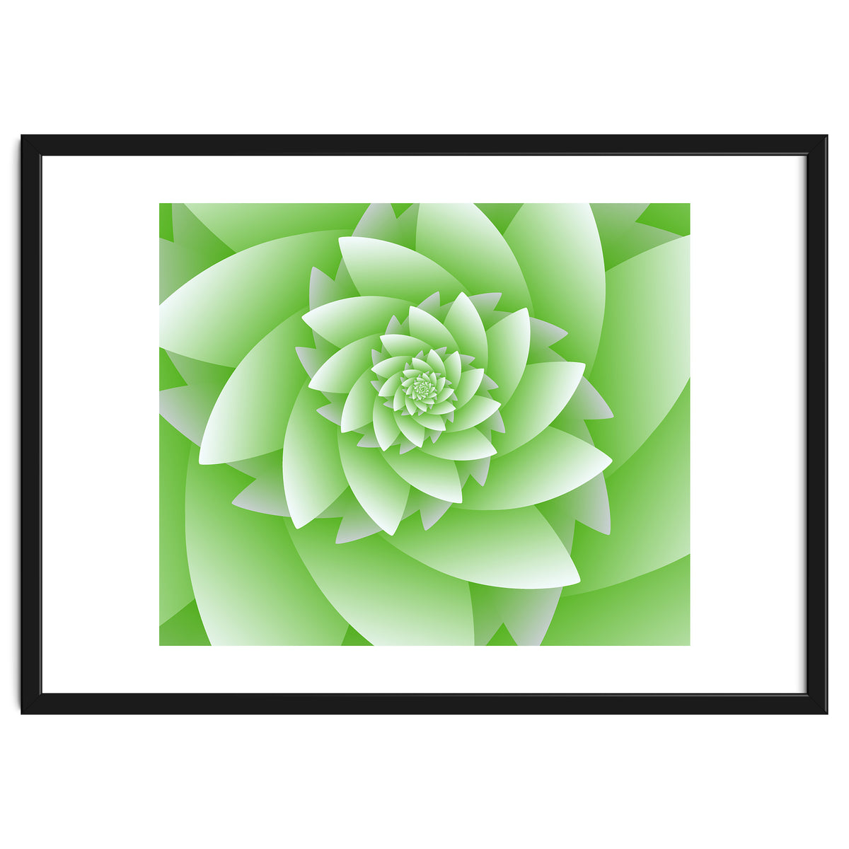 Abstract Green Floral Optical Illusions Art