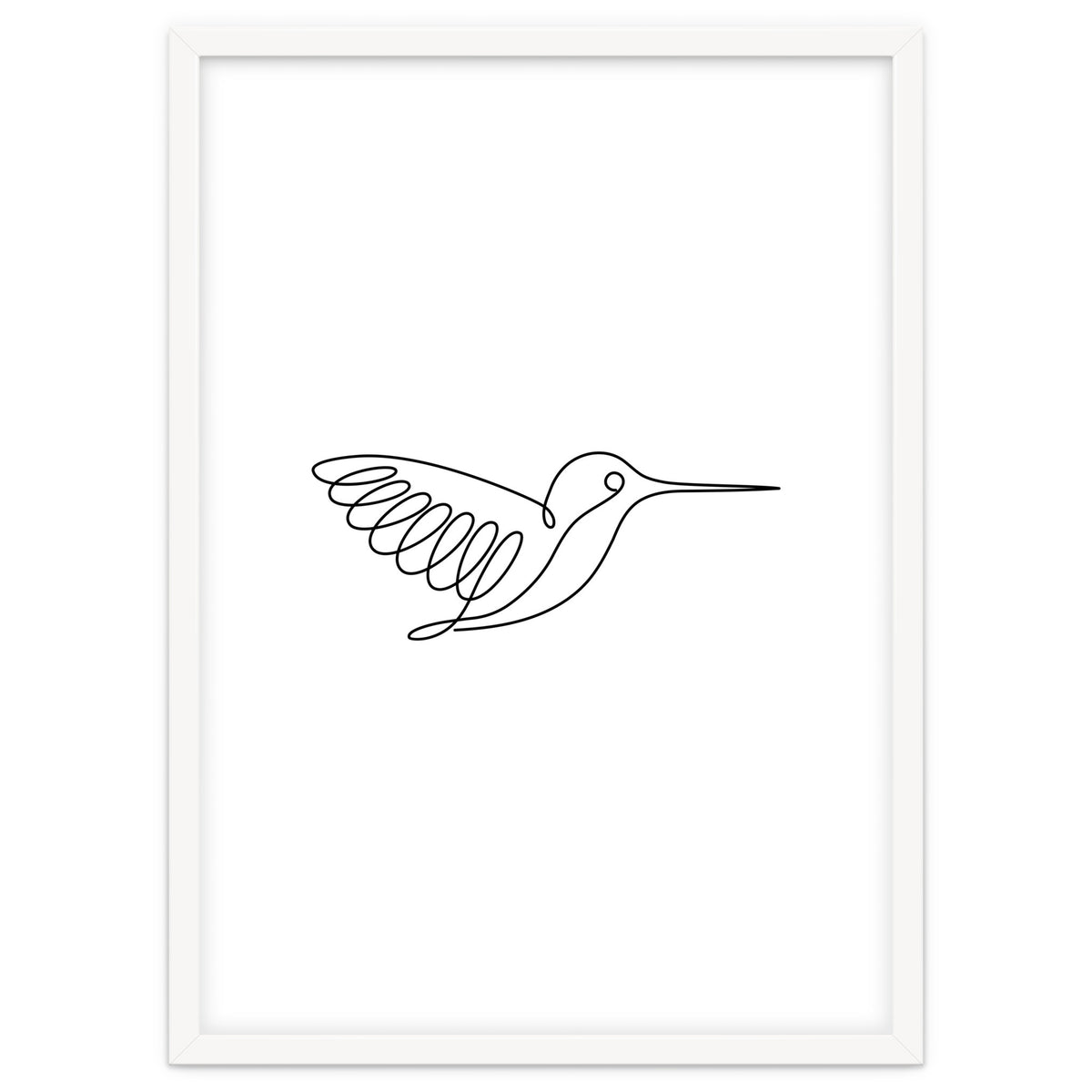 One Line Art Hummingbird