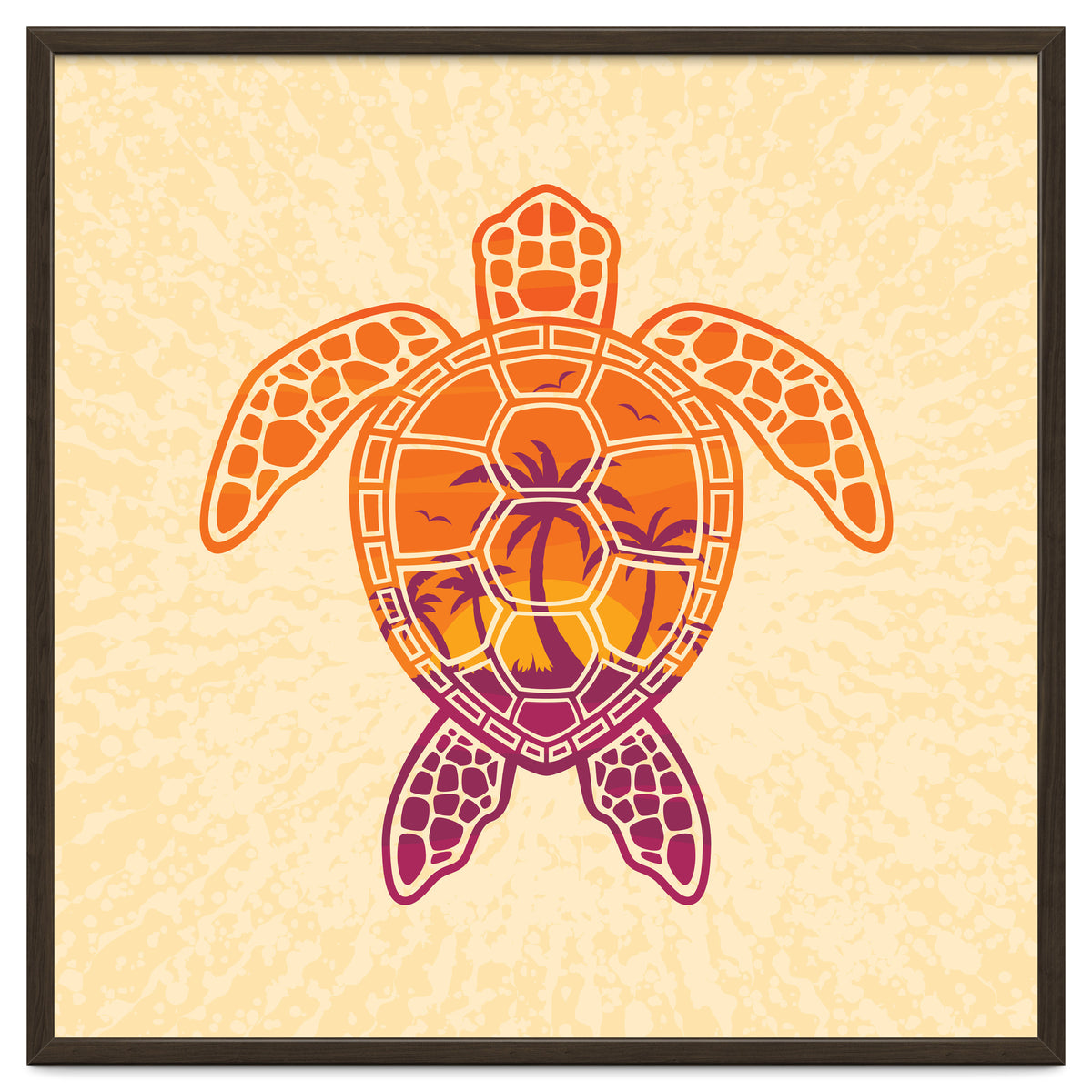 Tropical Sunset Sea Turtle Design