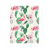 Flamingos, geometric and flowers (Print Only) thumbnail