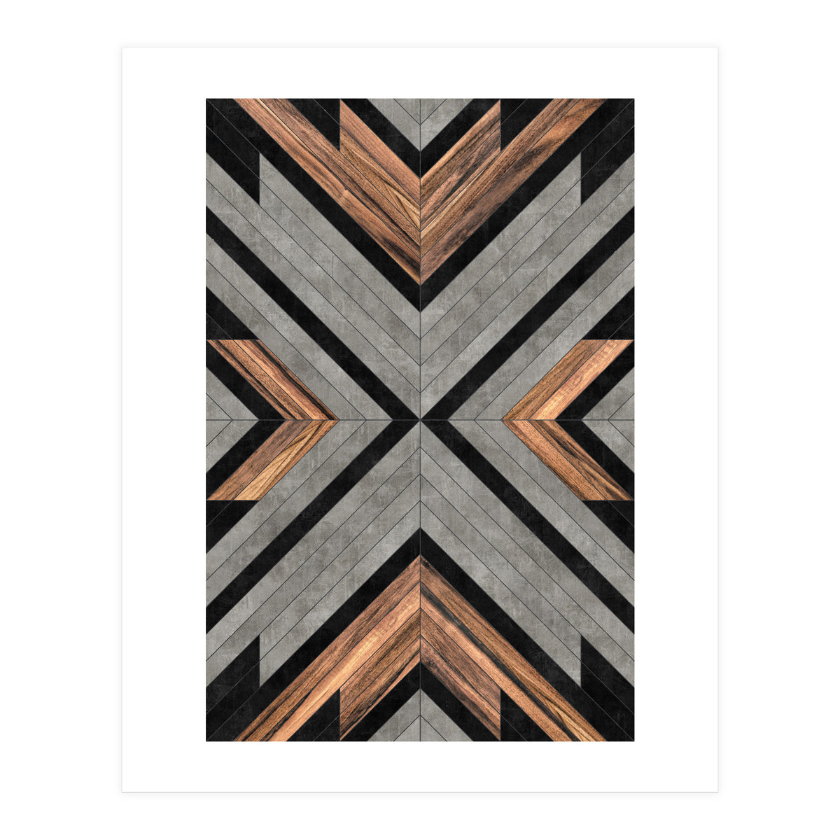 Urban Tribal Pattern No.2 - Concrete and Wood (Print Only)