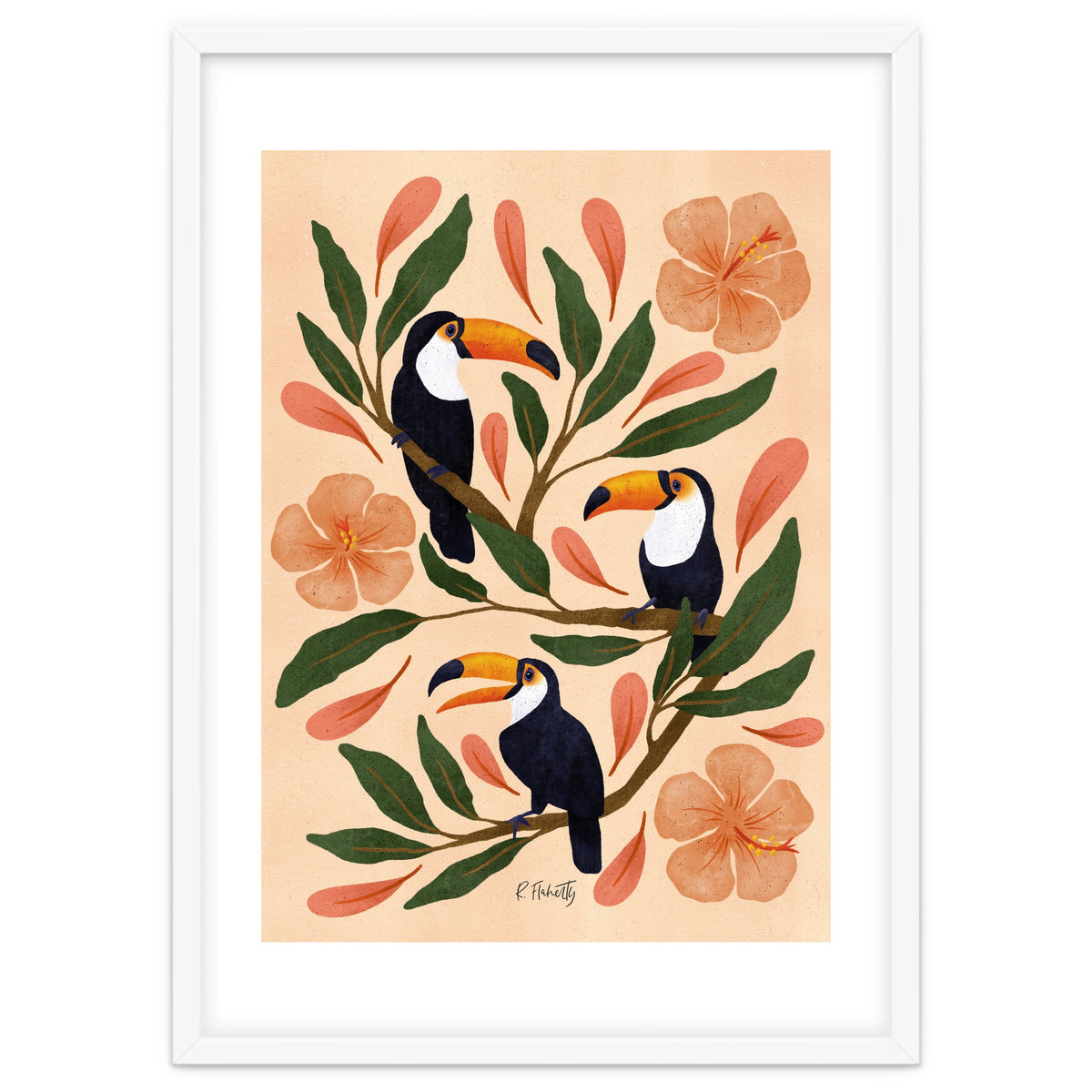 Toucans in the Hibiscus