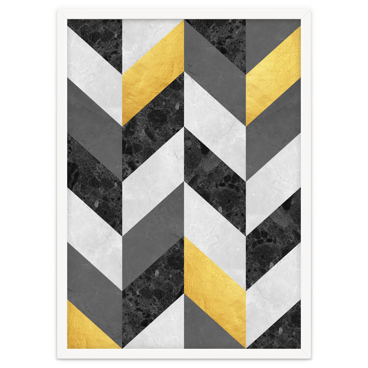Chevron gold and marble