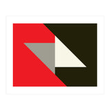 Geometric  Shapes No. 63 - triangles, red, black, grey (Print Only) thumbnail