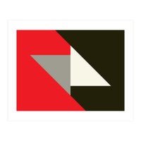 Geometric  Shapes No. 63 - triangles, red, black, grey (Print Only)