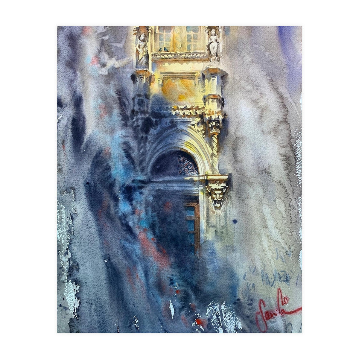 Old city watercolor (Print Only)