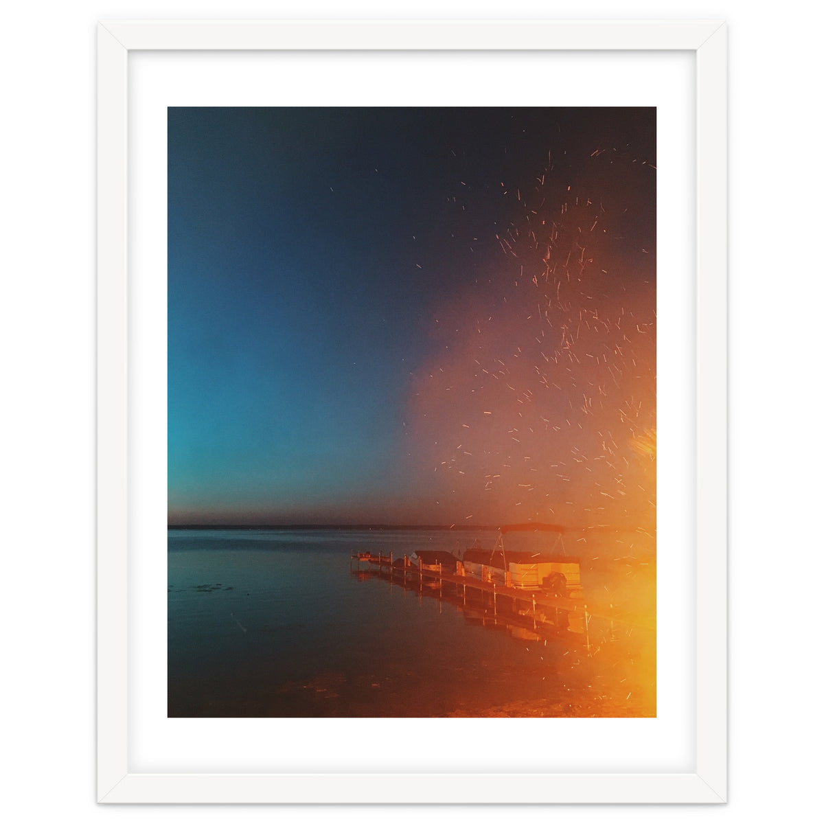 Firelight by the dock