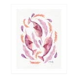 Swirling Narwhals | Pink (Print Only) thumbnail