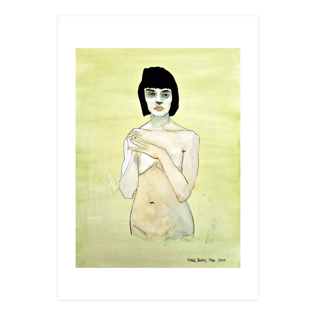 Untitled #75 Nude on a yellow-green ground (Print Only)