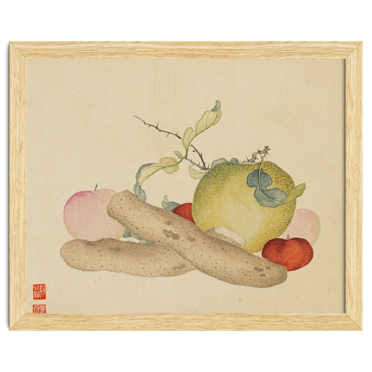 Wang Chengyu~flowers And Vegetables, Vegetables, Fruits, Yam, Apple, Pear
